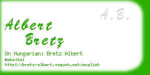 albert bretz business card